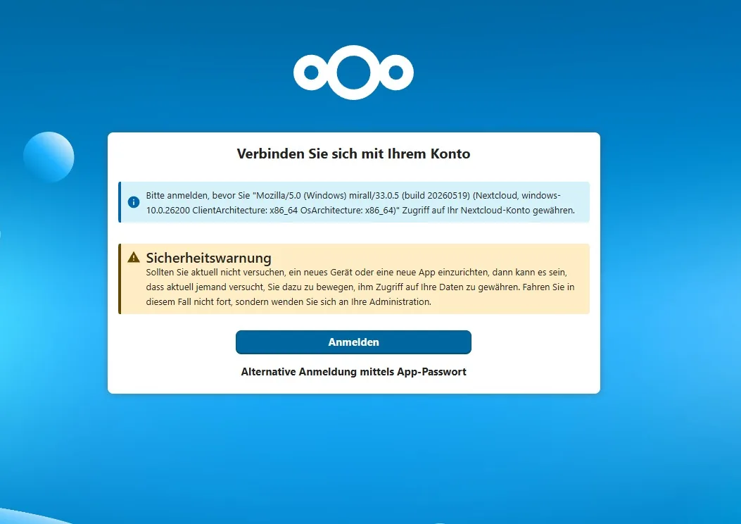 Verbinden Sie sich mit Ihrem Konto – im Browser anmelden
